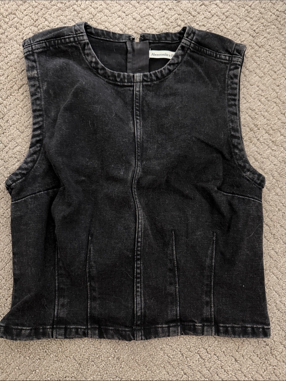 Abercrombie & Fitch Black Sleeveless Denim top
